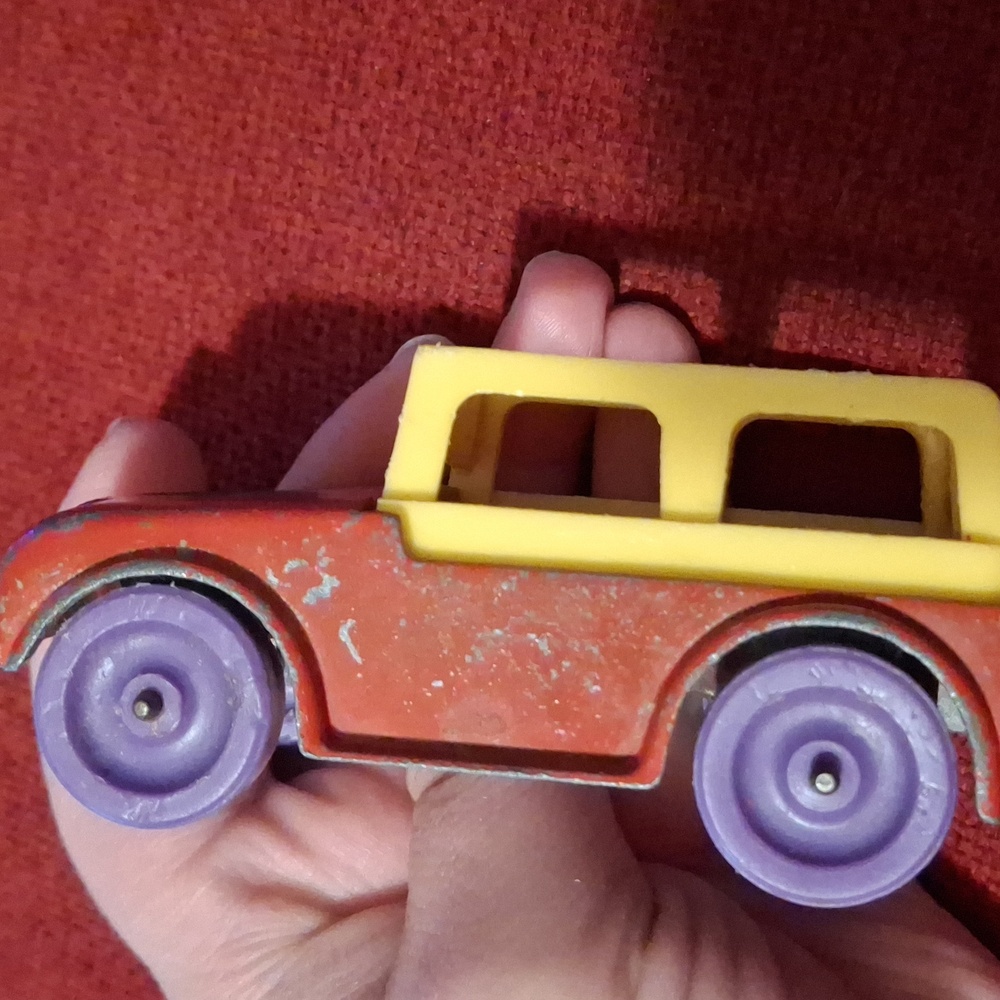 Tootsie Toy Red and Yellow Classic Toy Utility Vehicle Happy Face Collectible - Picture 5 of 10